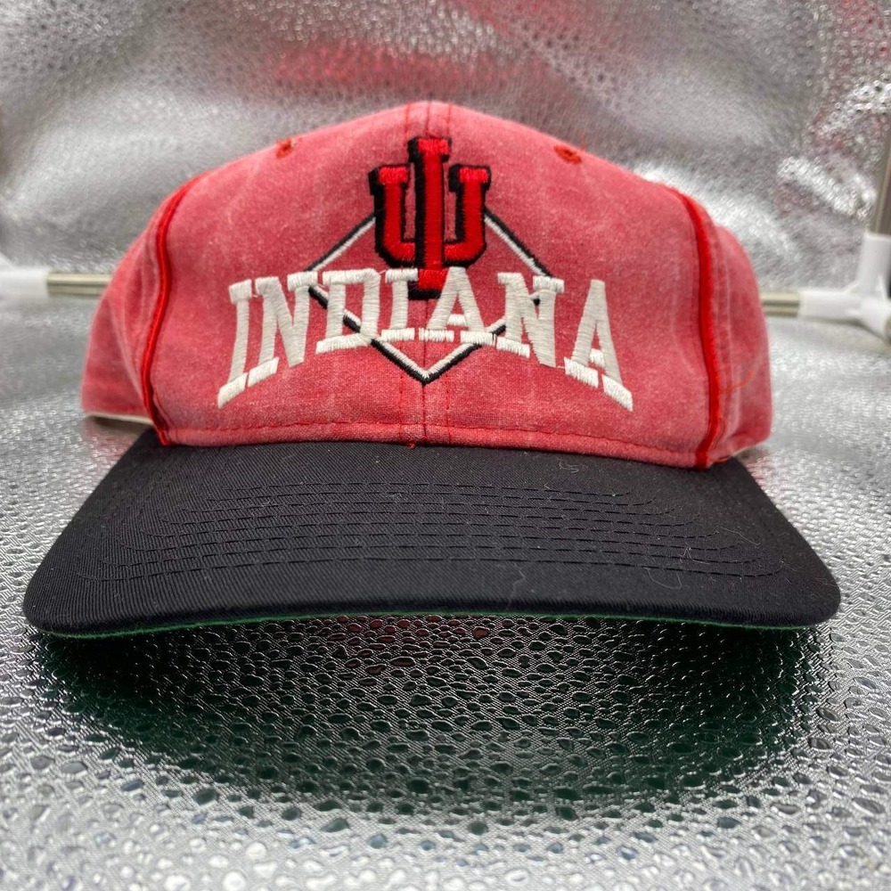 The Game Indiana Hoosiers Hat Mens OSFA Red Black Snapback Vintage NCAA Cap